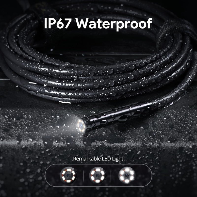 DEPSTECH Dual-Lens Endoscope Camera with Light, 1080P HD Borescope with 5" IPS Screen, 16.5FT Flexible Sewer Plumbing Snake Camera, Cool Gadgets for Men, Women - Image 5